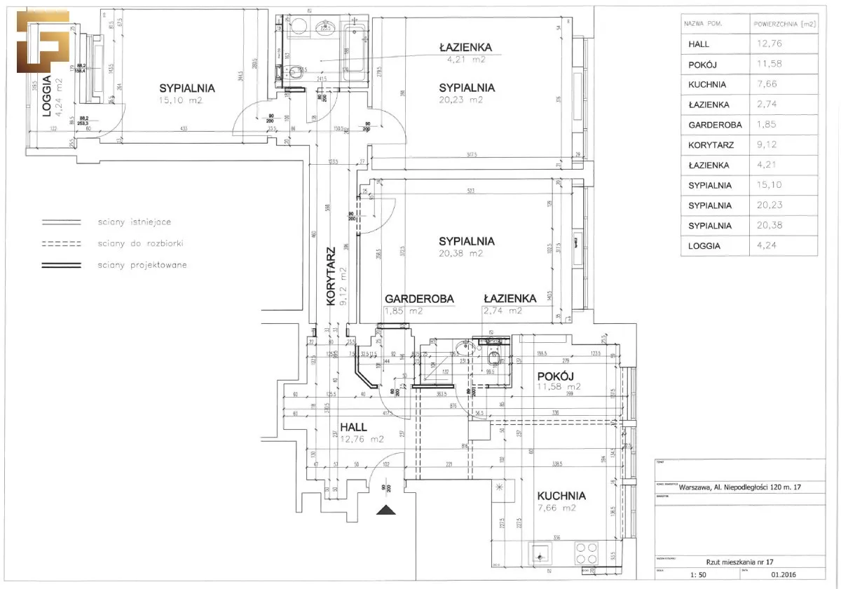 Mieszkanie na sprzedaż, 108 m², Warszawa Mokotów 