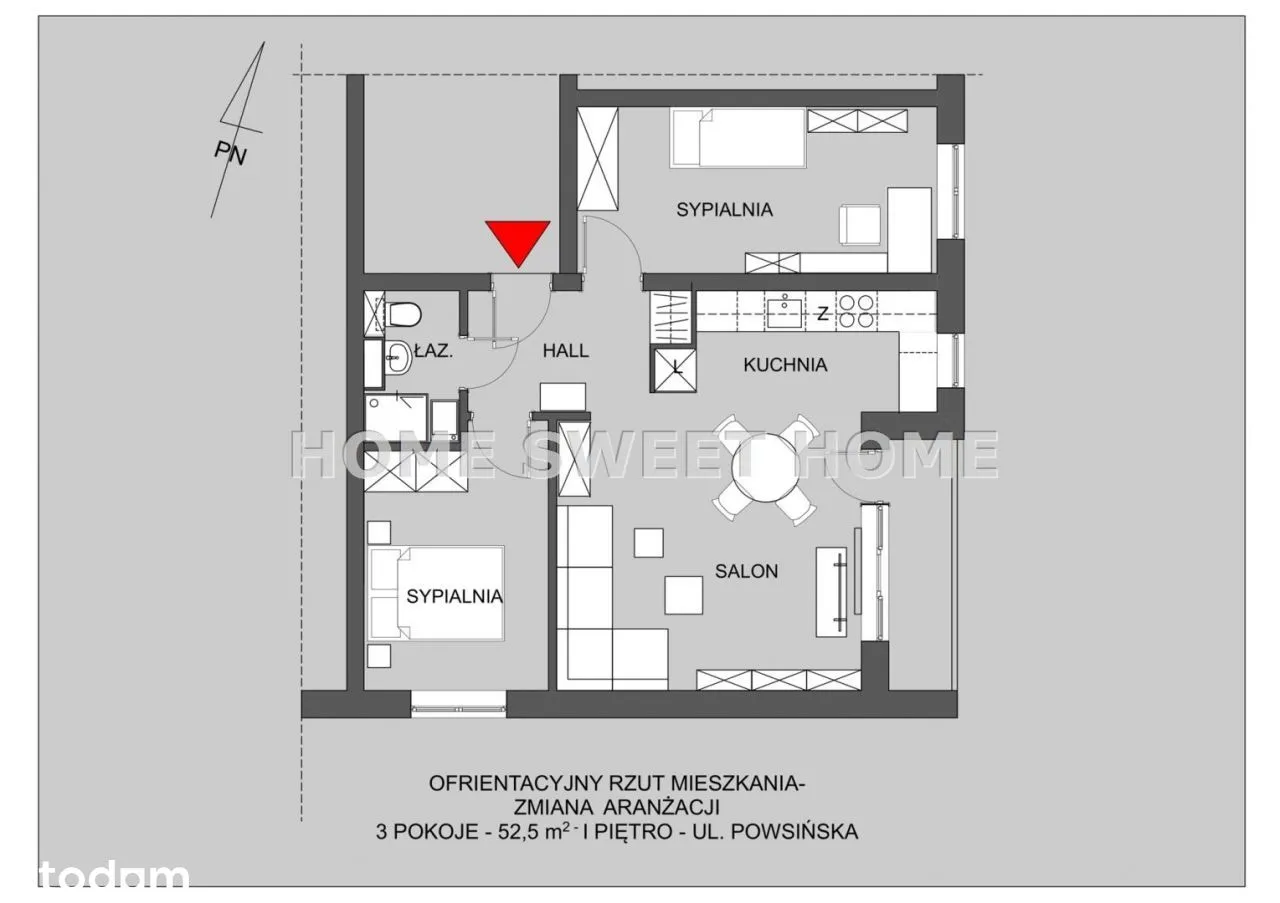 Atrakcyjne, ciche - 3 pokoje -1 piętro- balkon 