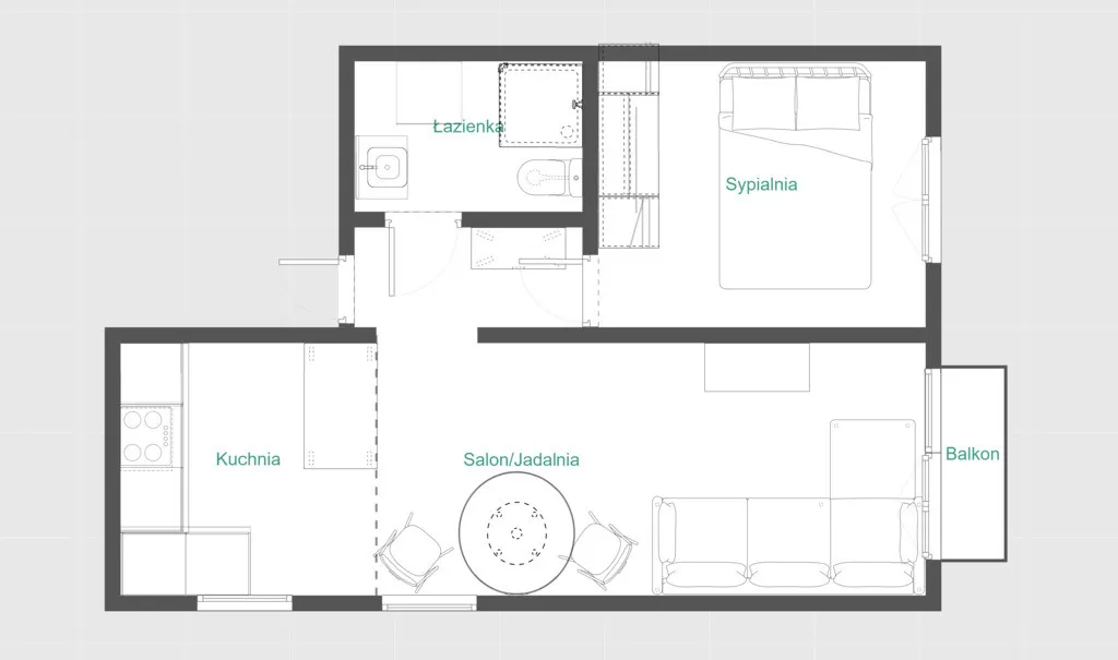 Mieszkanie na sprzedaż, 47 m², Warszawa Ursynów 