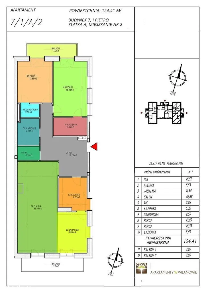 Apartament 124,41 m2 - Warszawa, Wilanów