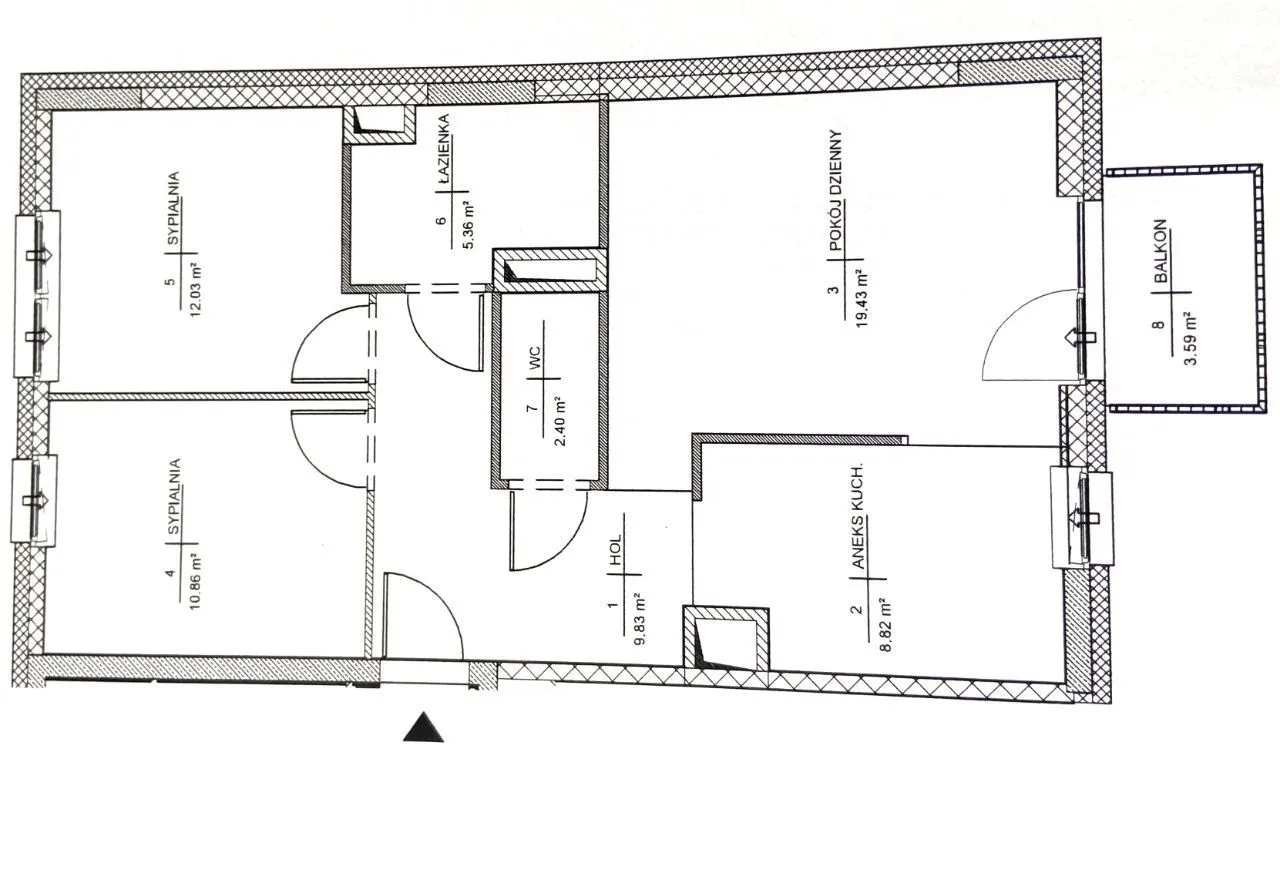 Trzypokojowy apartanent + komórka + m. parkingowe