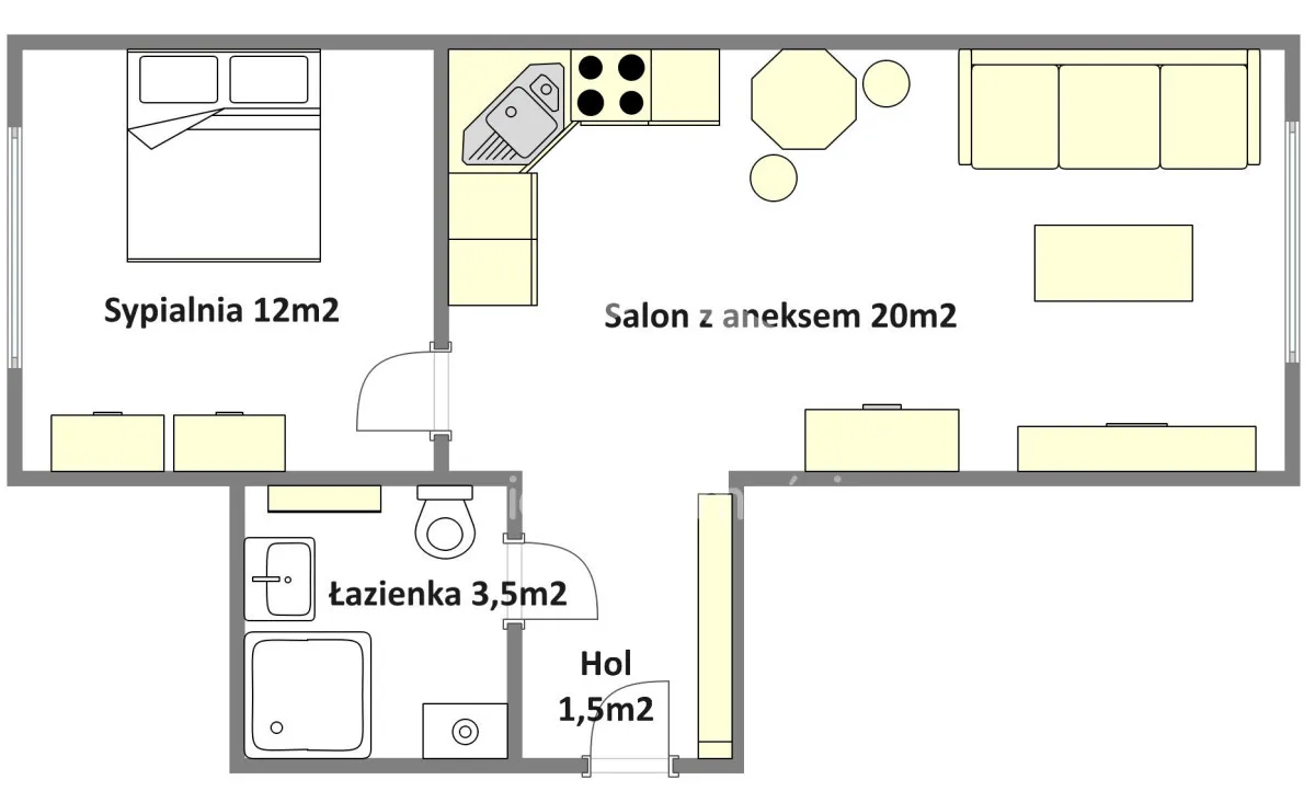 Mieszkanie na sprzedaż, 37 m², Warszawa Wola Młynów 