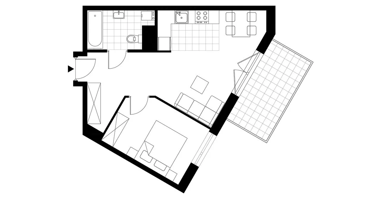 2-pokojowe mieszkanie 42m2 + balkon Bezpośrednio