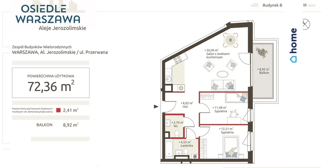 Mieszkanie na sprzedaż, 72 m², Warszawa Włochy 