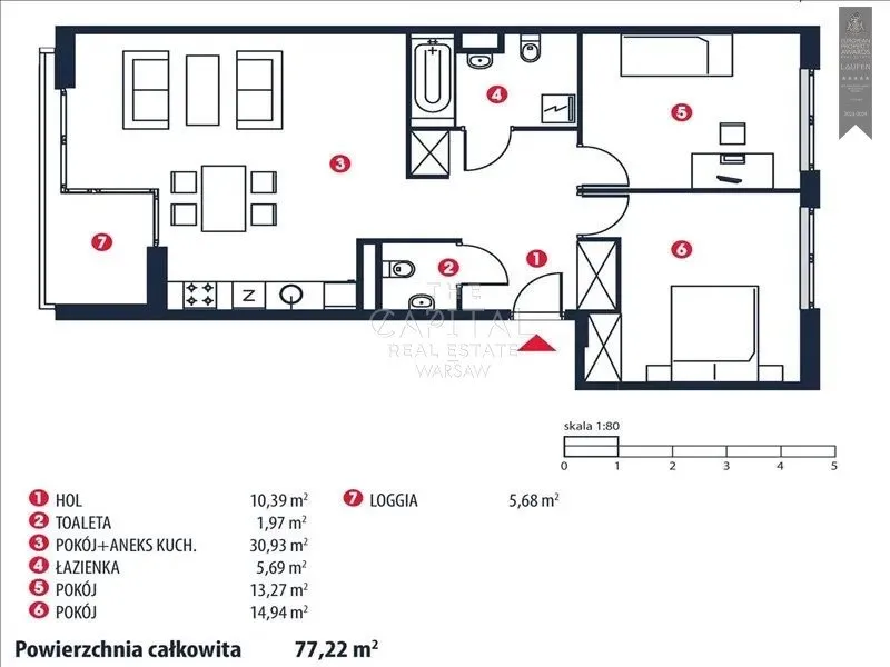 Mieszkanie do wynajęcia, 77 m², Warszawa Wola 