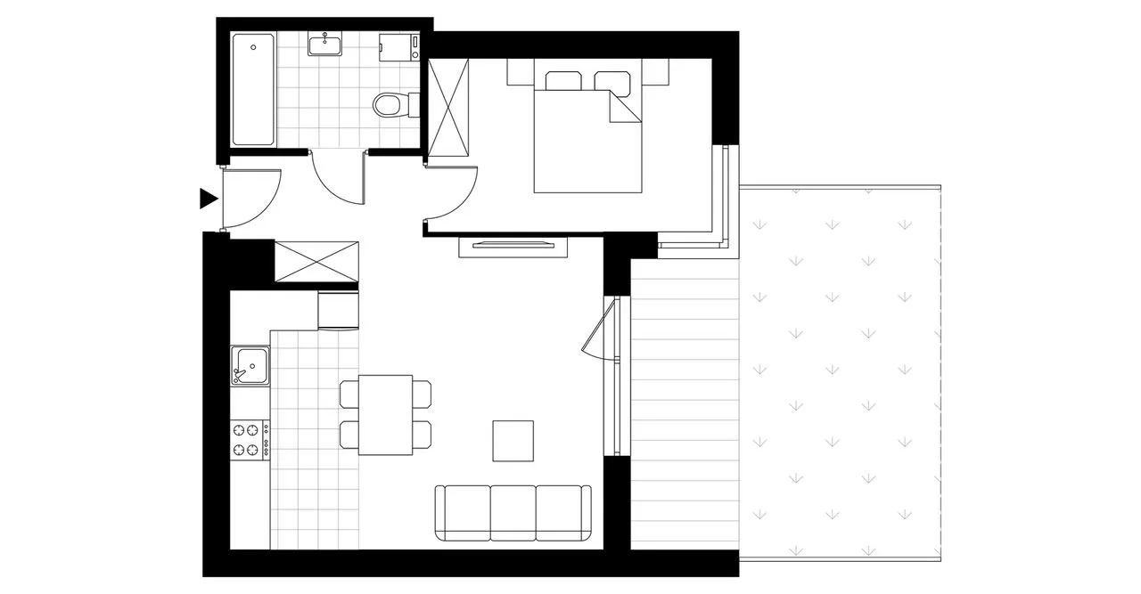 2-pokojowe mieszkanie 43m2 + ogródek Bez Prowizji