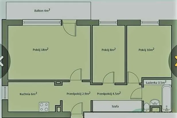 Warszawa Targówek, ul. Krasnobrodzka Mieszkanie - 3 pokoje - 54 m2 - 9 piętro