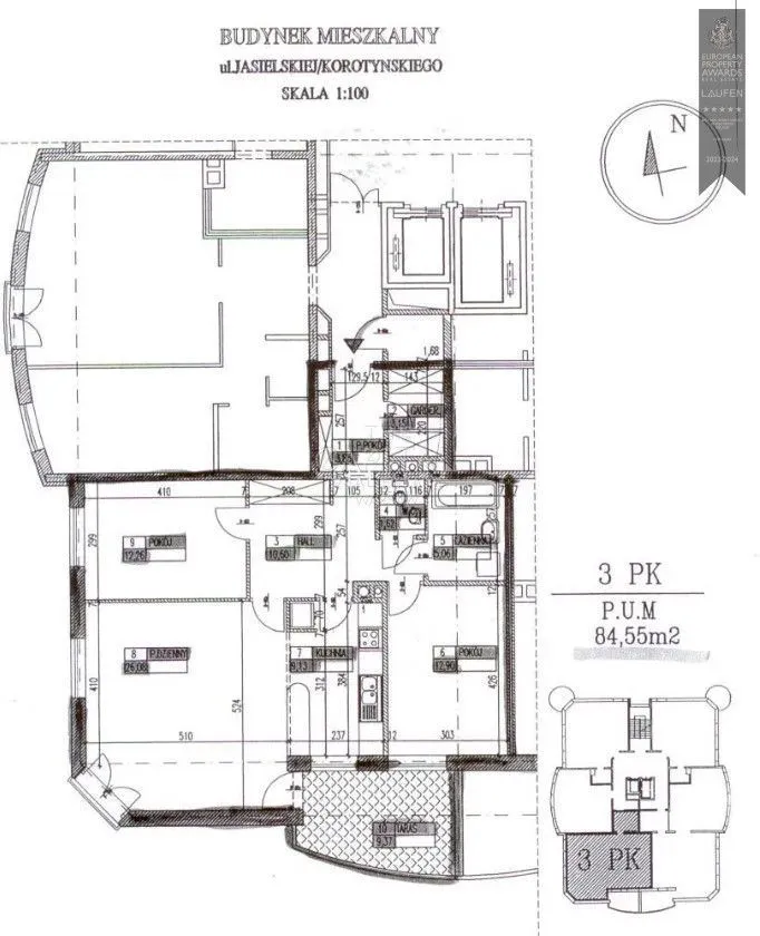 3 pokojowe mieszkanie na Mokotowie | Balkon | 84m2