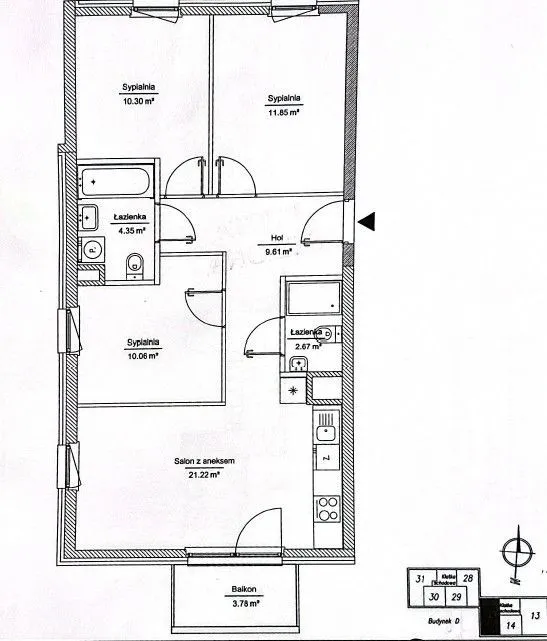 4 pokoje 73,5 m2 na kameralnym osiedlu - Ostródzka 