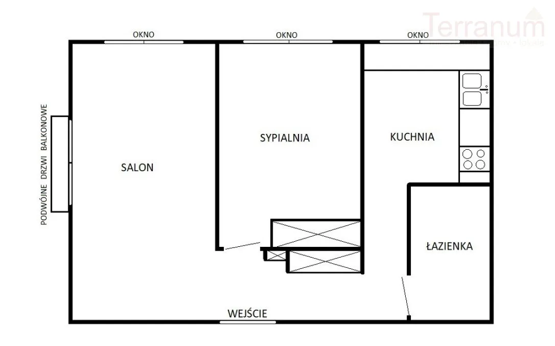 Dwupokojowe z widną kuchnią przy Stacji metra 