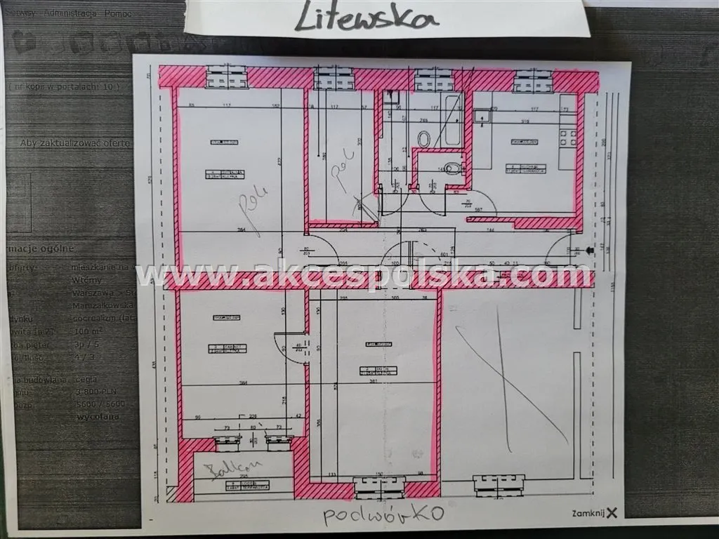 Mieszkanie do wynajęcia, 95 m², 4 pokoje Warszawa Śródmieście 