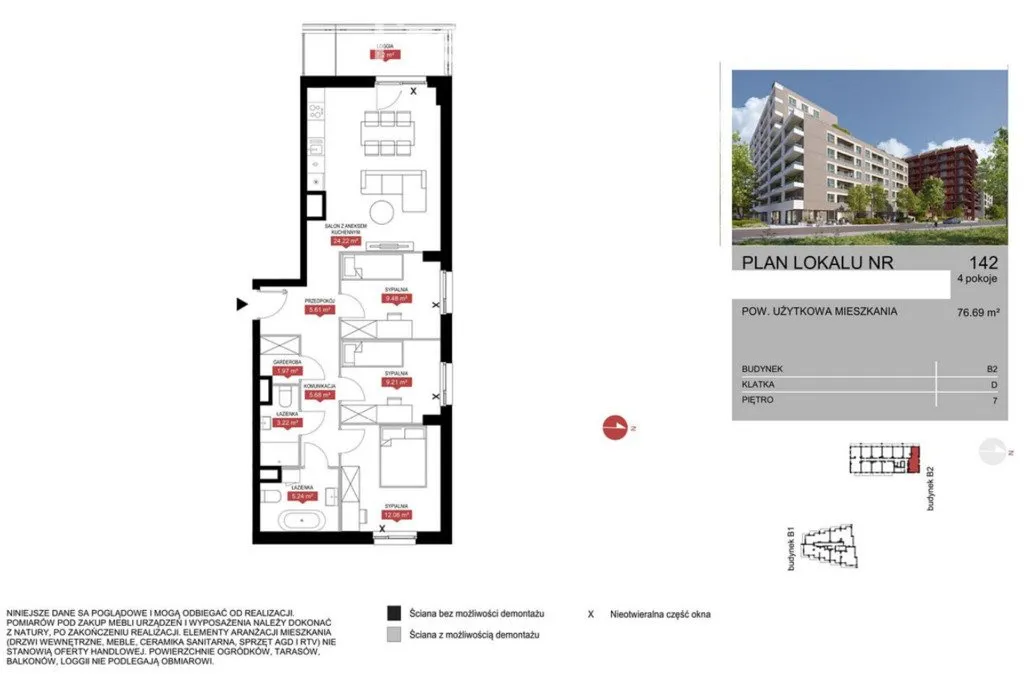 Mieszkanie na sprzedaż, 76 m², Warszawa Mokotów 