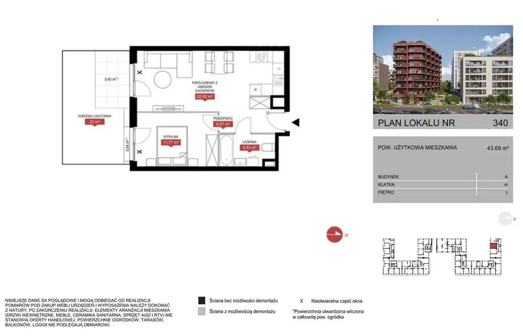 Mieszkanie na sprzedaż, 43 m², Warszawa Mokotów 