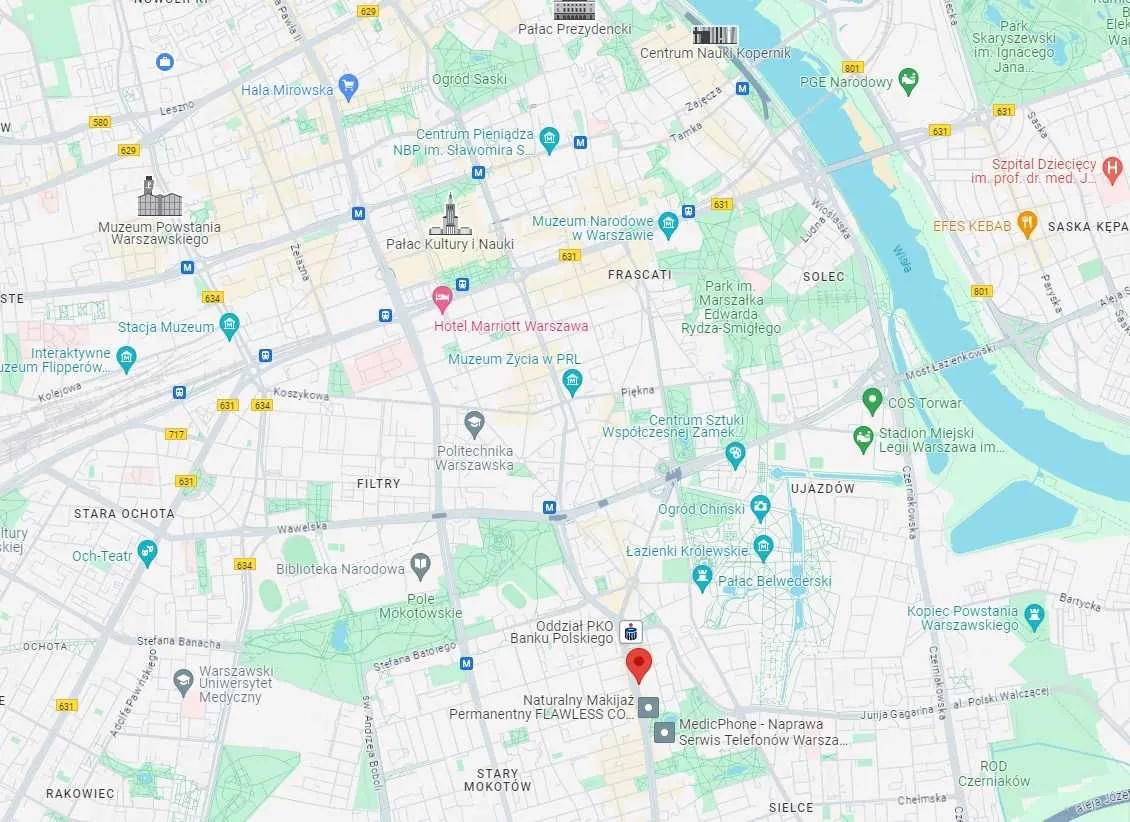 Warszawa Mokotów, ul. Puławska Mieszkanie - 2 pokoje - 52 m2 - 1 piętro