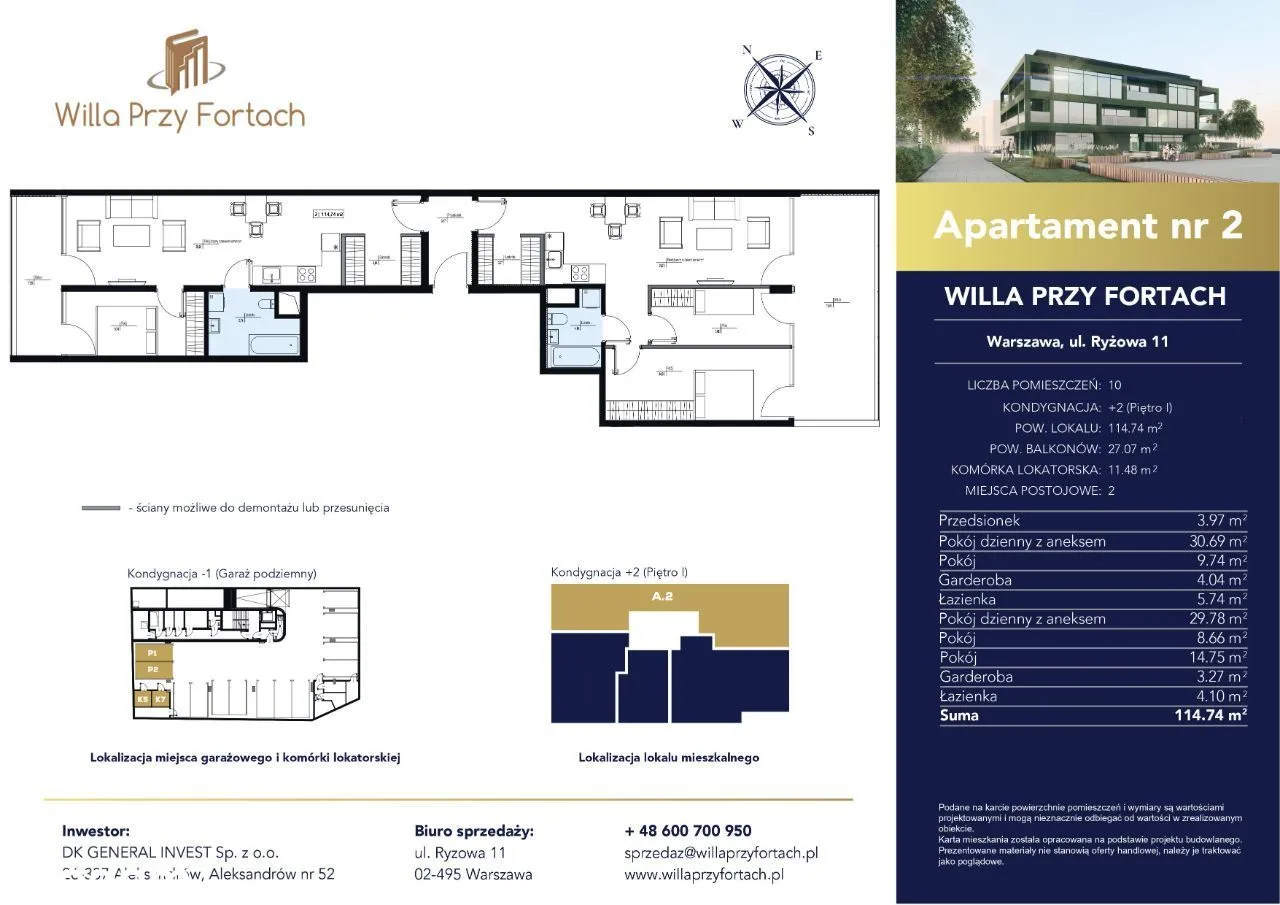 Mieszkanie 115 m2 balkon garaż komórka