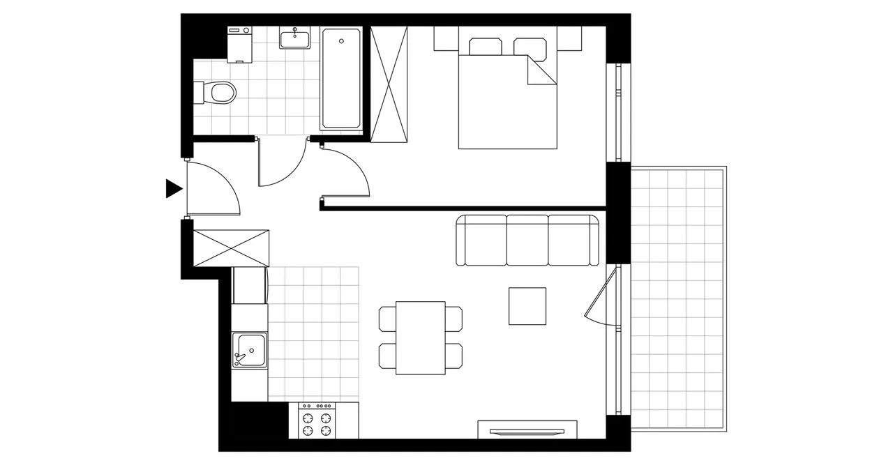 2-pokojowe mieszkanie 41m2 + balkon Bezpośrednio