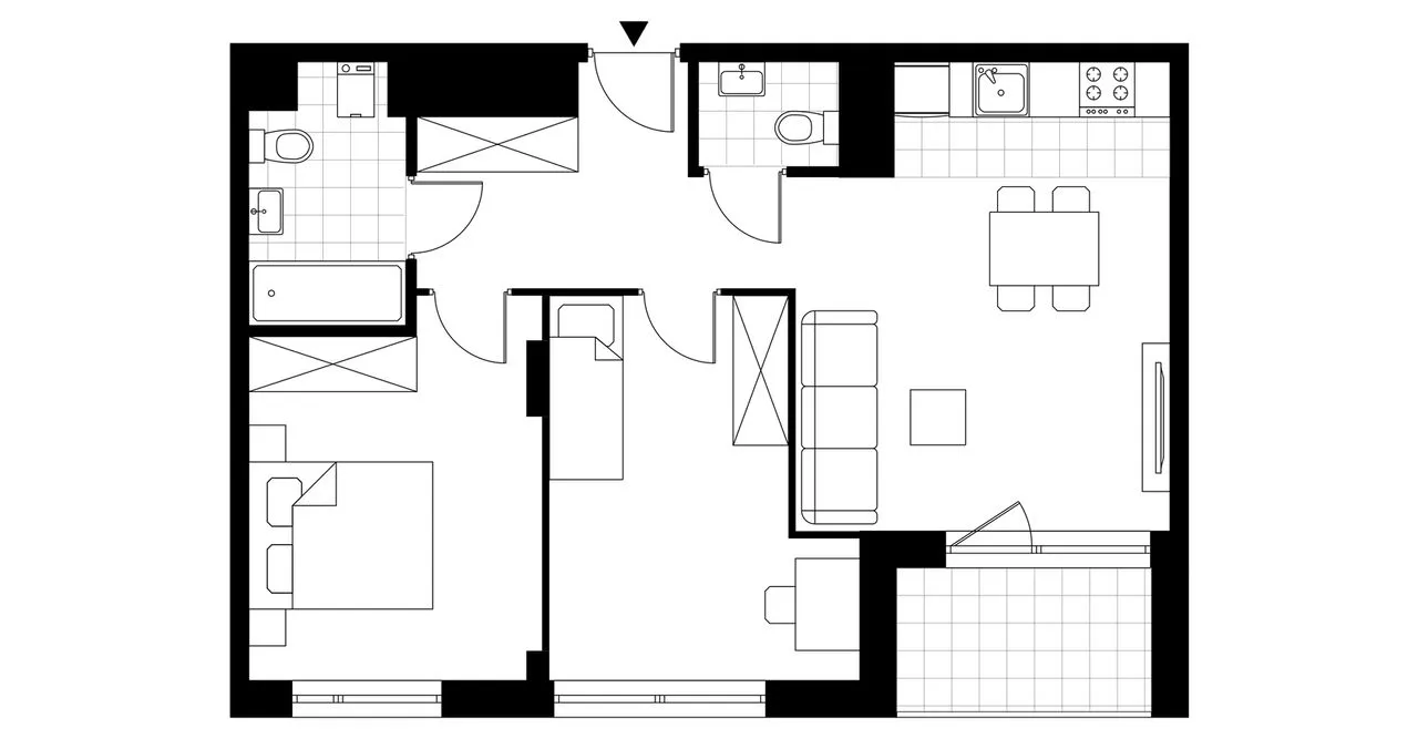 3-pokojowe mieszkanie 58m2 + loggia