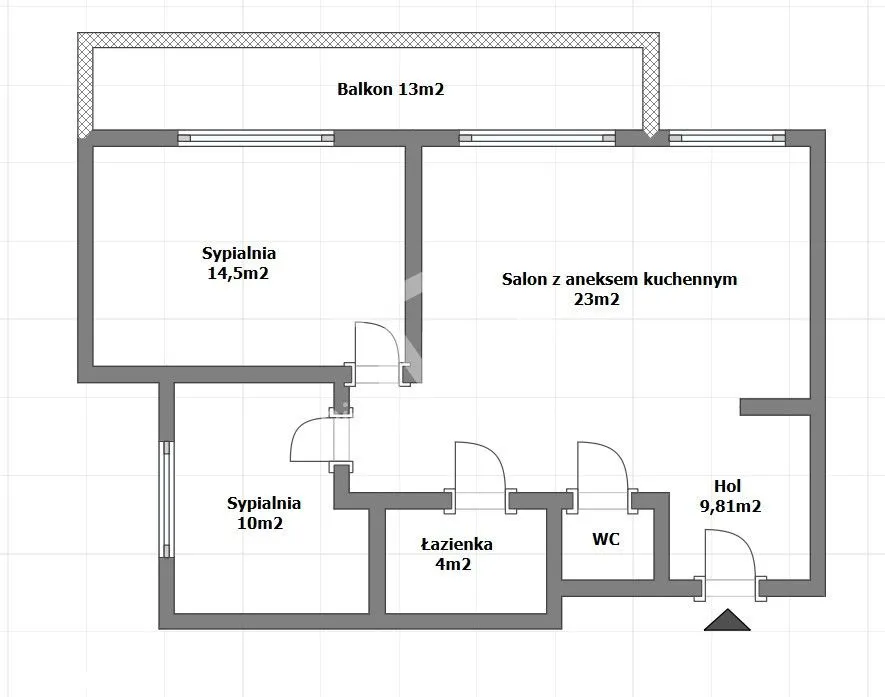 NOWOŚĆ/3 POKOJE/PROMOCJA/DUŻY BALKON 13m2 