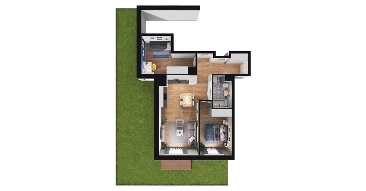 3-pokojowe mieszkanie 57m2 + ogródek Bez Prowizji