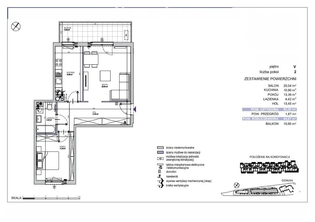 Mieszkanie na sprzedaż, 64 m², Warszawa Mokotów Służewiec 