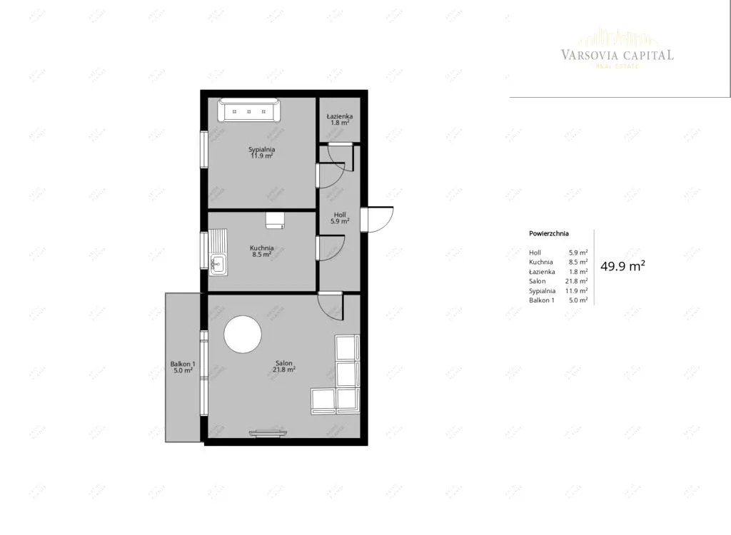 2 duże pokoje, Zielone osiedle Bemowo, 49,91m2 