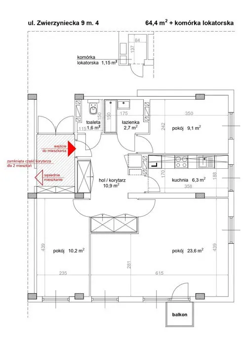 Mieszkanie na sprzedaż, 63 m², Warszawa Mokotów 