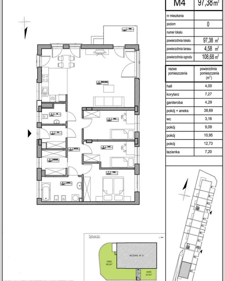 Mieszkanie na sprzedaż, 97 m², Warszawa Bielany 