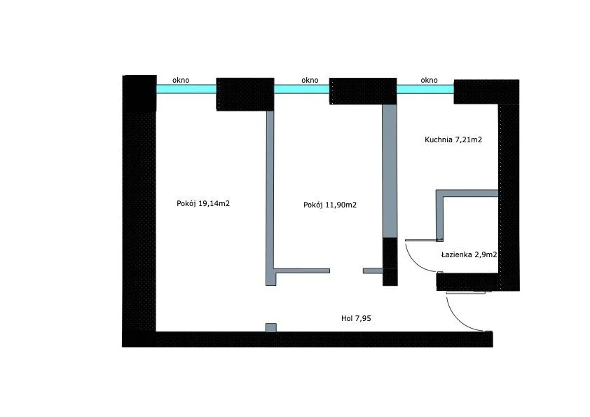 REZERWACJA 2 Pokoje | 49,16m2| Kamienica |