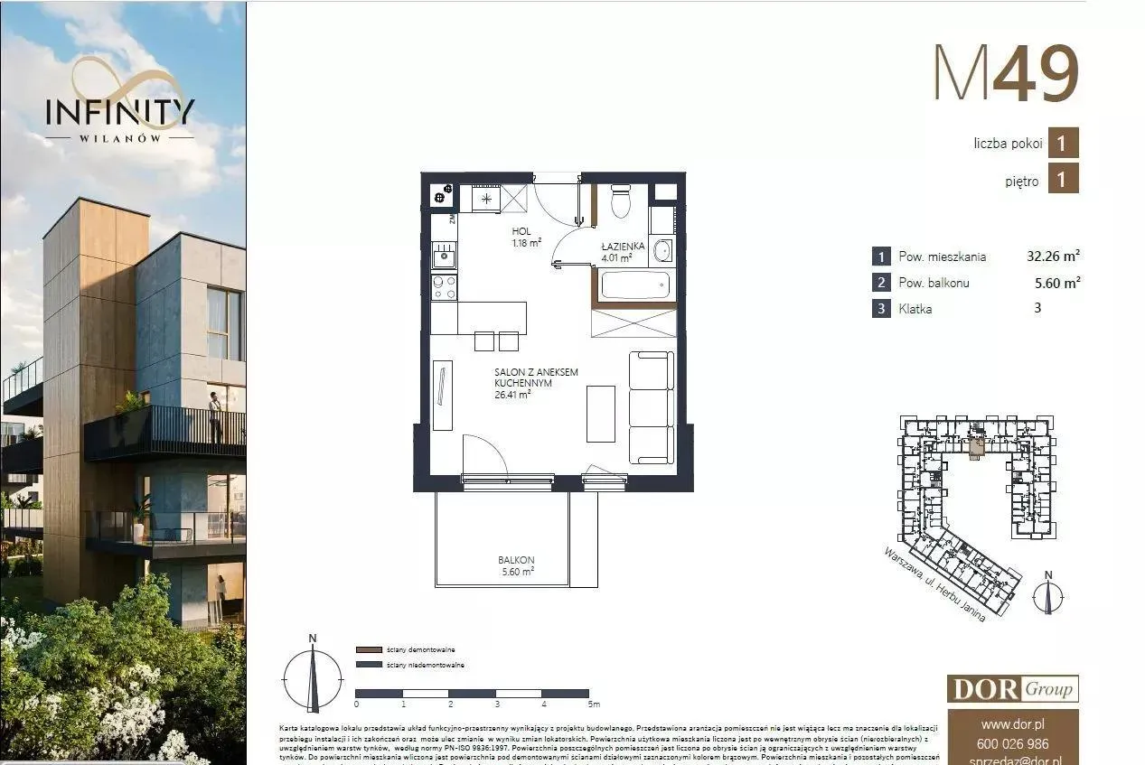 Mieszkanie na sprzedaż 1 pokoje 32m2