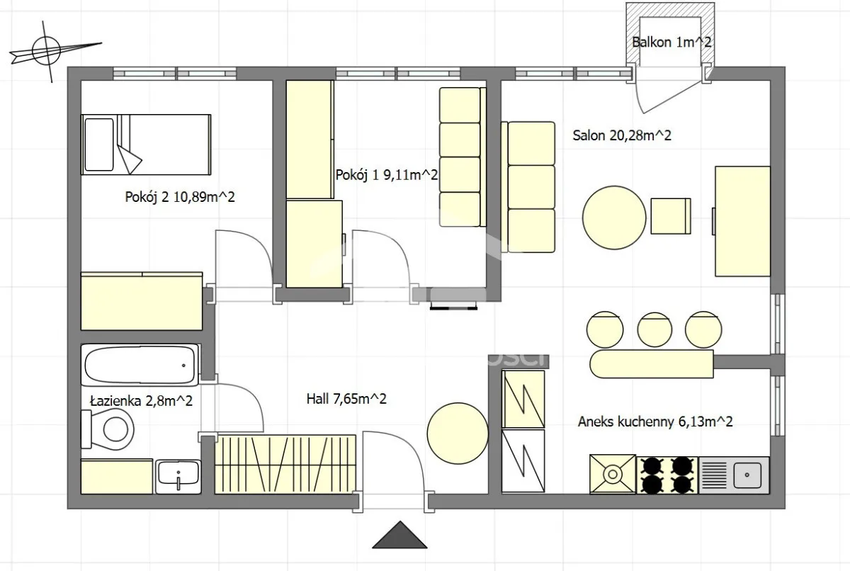 Mieszkanie na sprzedaż, 55 m², Warszawa Mokotów Czerniaków 