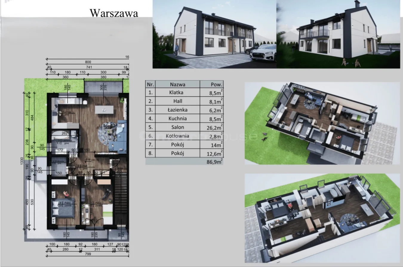 Dom na sprzedaż, 90 m², 3 pokoje Warszawa Wawer 