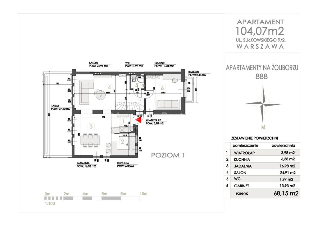 Mieszkanie na sprzedaż, 104 m², Warszawa Żoliborz 