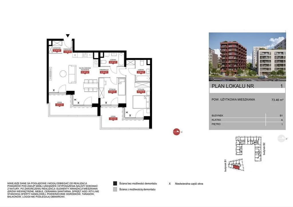 Mieszkanie na sprzedaż, 73 m², Warszawa Mokotów 