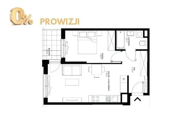 Mokotów Służewiec / Lotnisko / Nowe 2 pok + Balkon