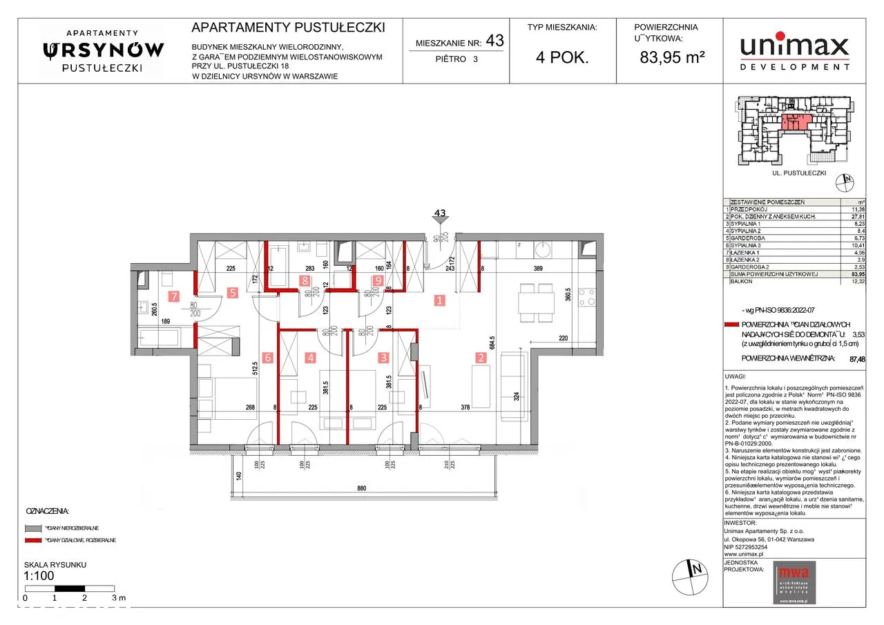 Apartamenty Pustułeczki | mieszkanie 4-pok. | M43