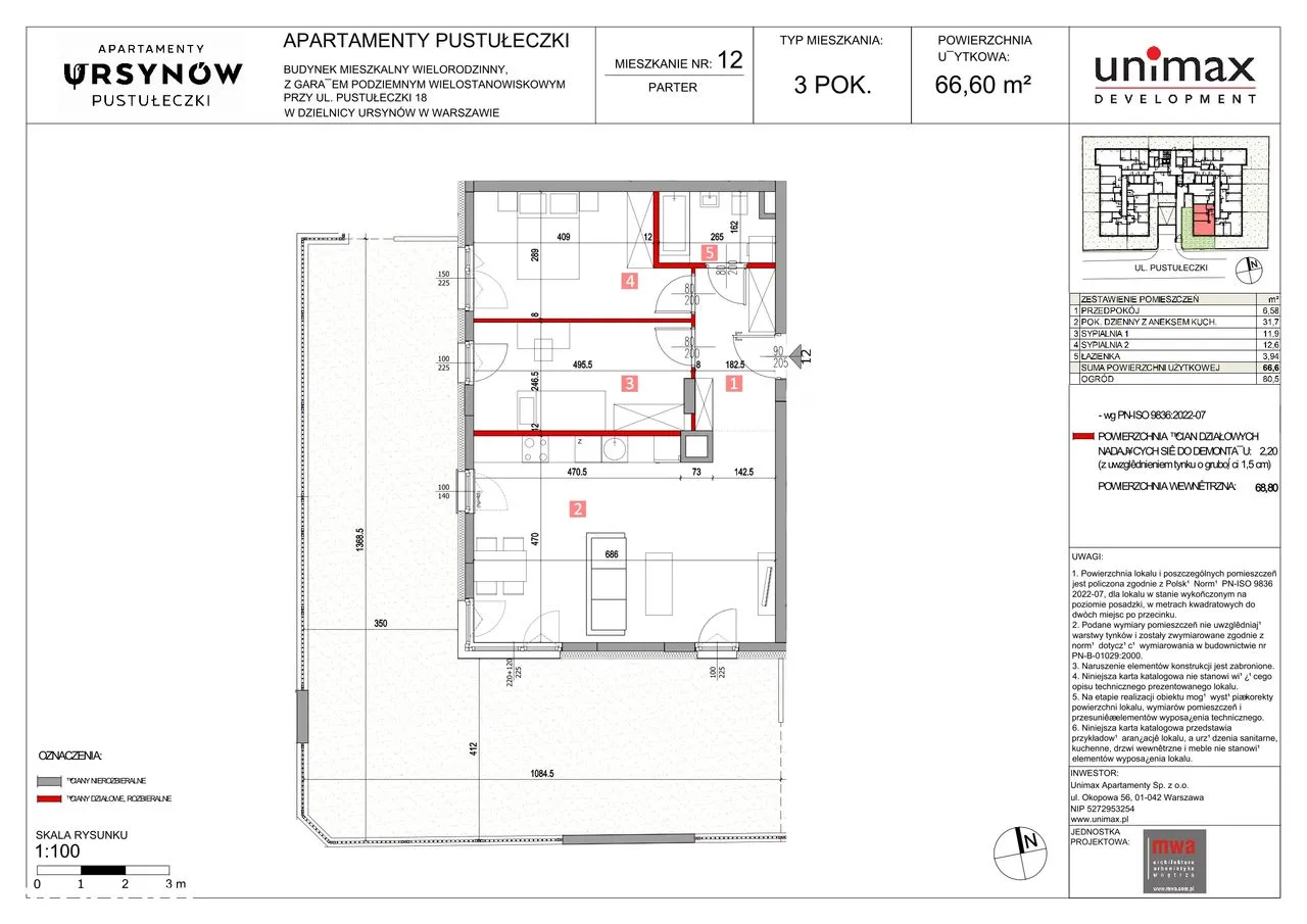 Apartamenty Pustułeczki | mieszkanie 3-pok. | M12