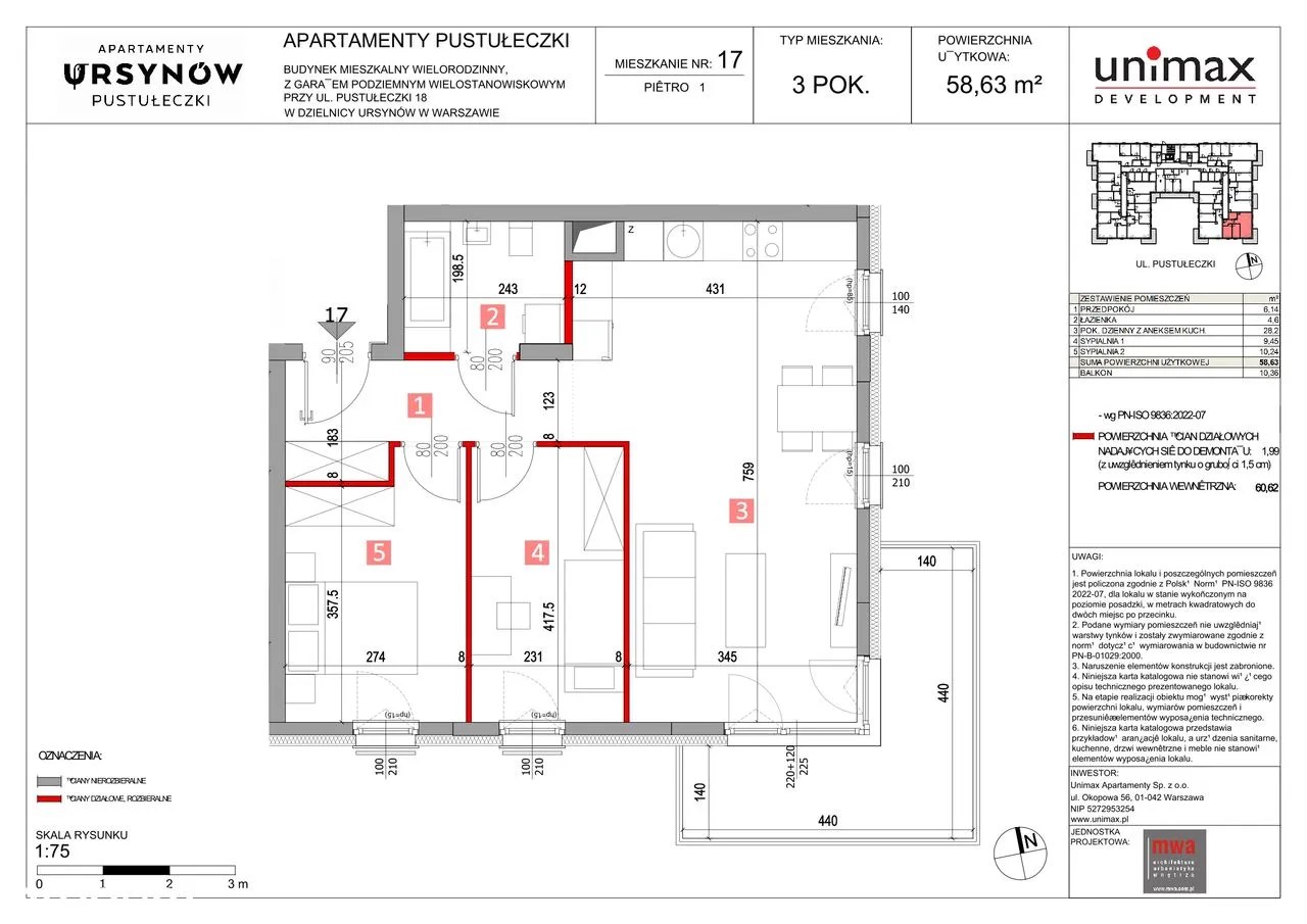 Apartamenty Pustułeczki | mieszkanie 3-pok. | M17