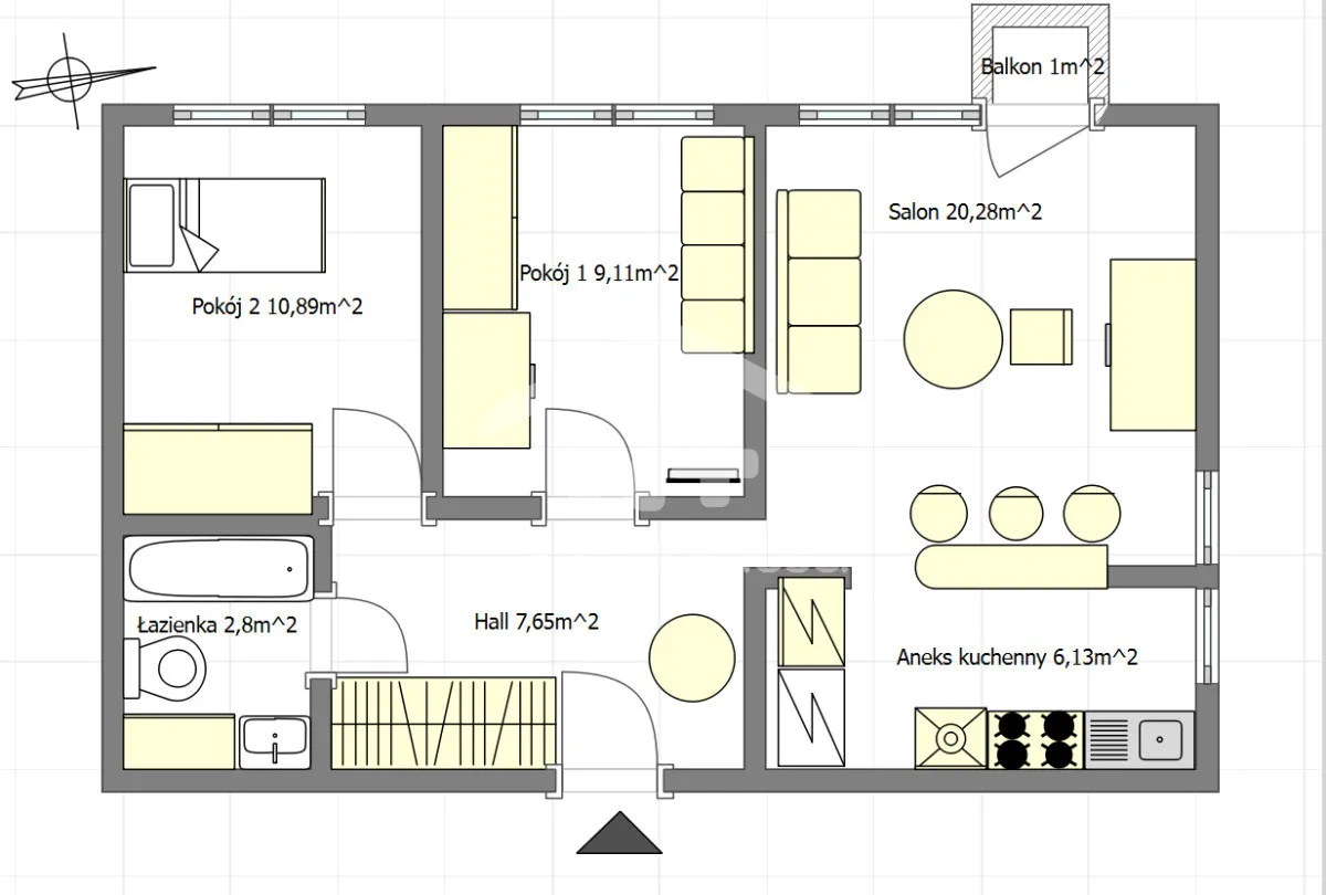 Mieszkanie na sprzedaż, 55 m², Warszawa Mokotów Czerniaków 