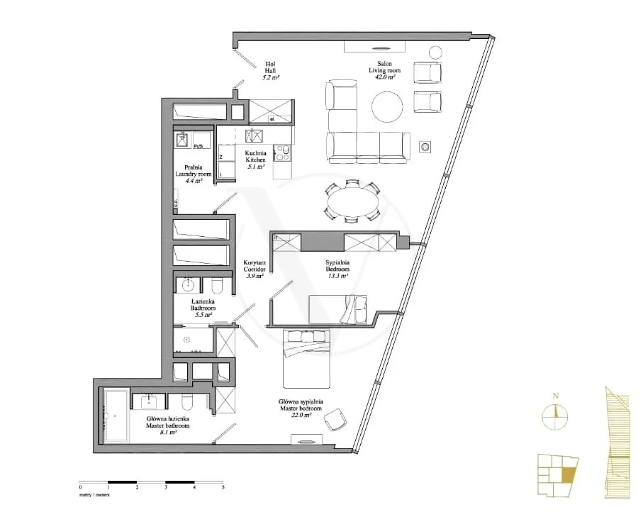 Apartament, ul. Złota