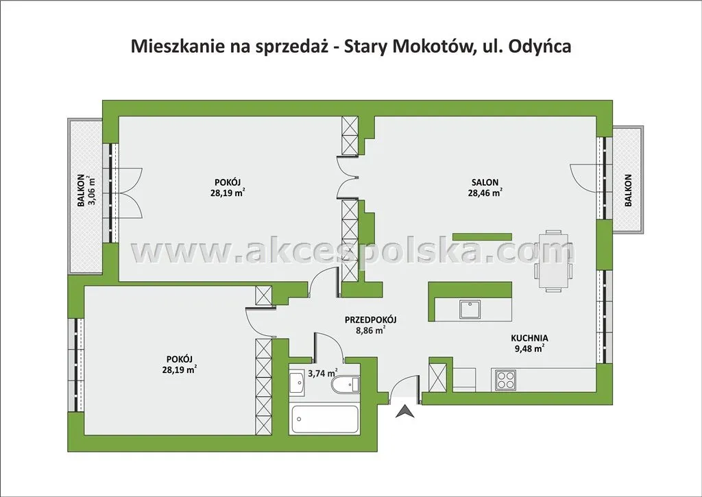 Mieszkanie na sprzedaż, 100 m², Warszawa Mokotów 