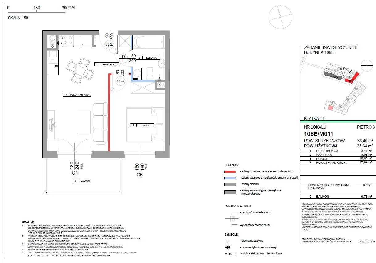 Mieszkanie 2 pokoje 35.64m2 ul. Jutrzenki (cesja)