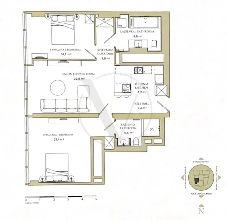 Mieszkanie na sprzedaż, 92 m², Warszawa Śródmieście 