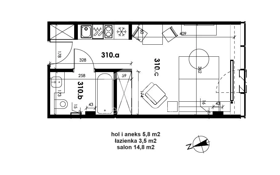 Mieszkanie na sprzedaż, 26 m², Warszawa Włochy Salomea 