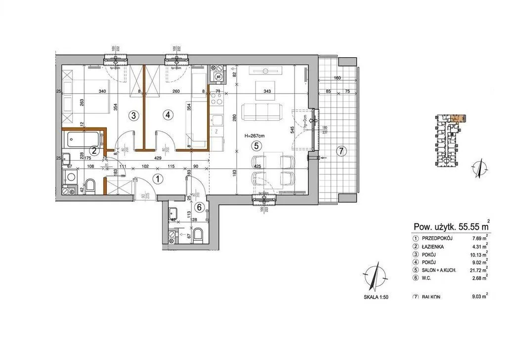 Trzy Pokoje 55,55 m2 Iiiq 2025