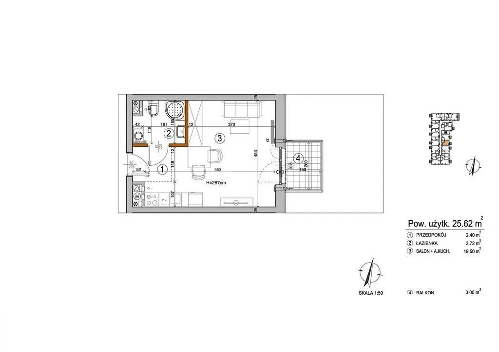 Kawalerka 25,62 m2 Iiiq 2025