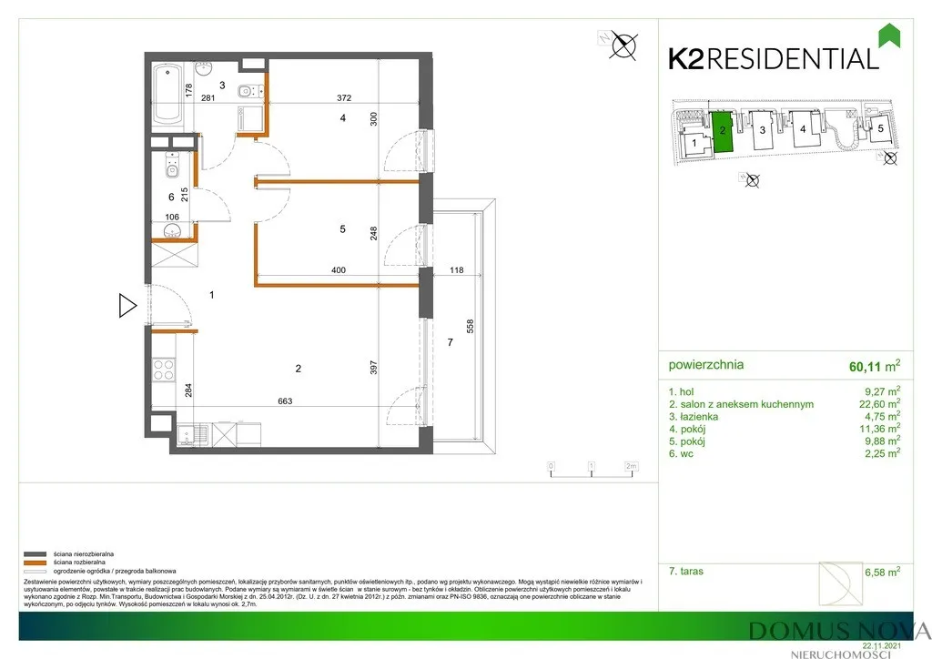 Mieszkanie do wynajęcia, 60 m², Warszawa Wilanów 