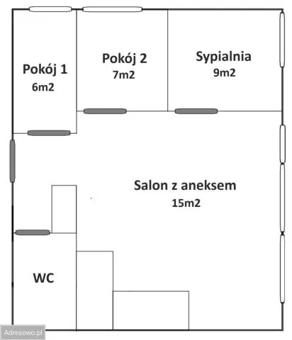 Warszawa Mokotów, ul. Śniardwy Mieszkanie - 4 pokoje - 46 m2 - 5 piętro