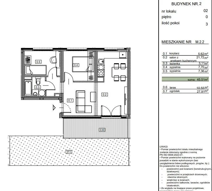 3-pokojowe mieszkanie z ogródkiem