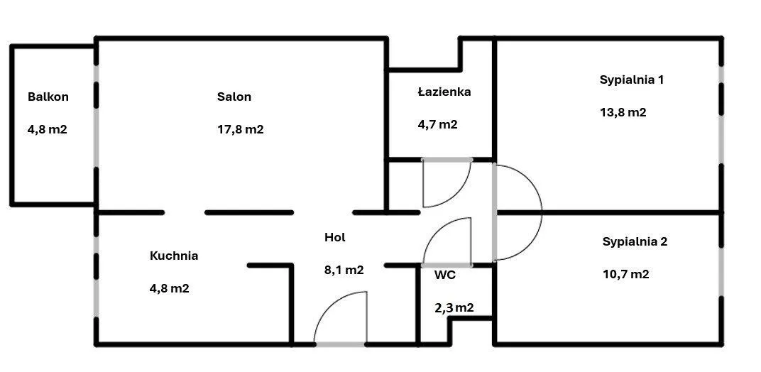 Mieszkanie 3 pokoje - 67 m2 - Fort Bema - Garaż