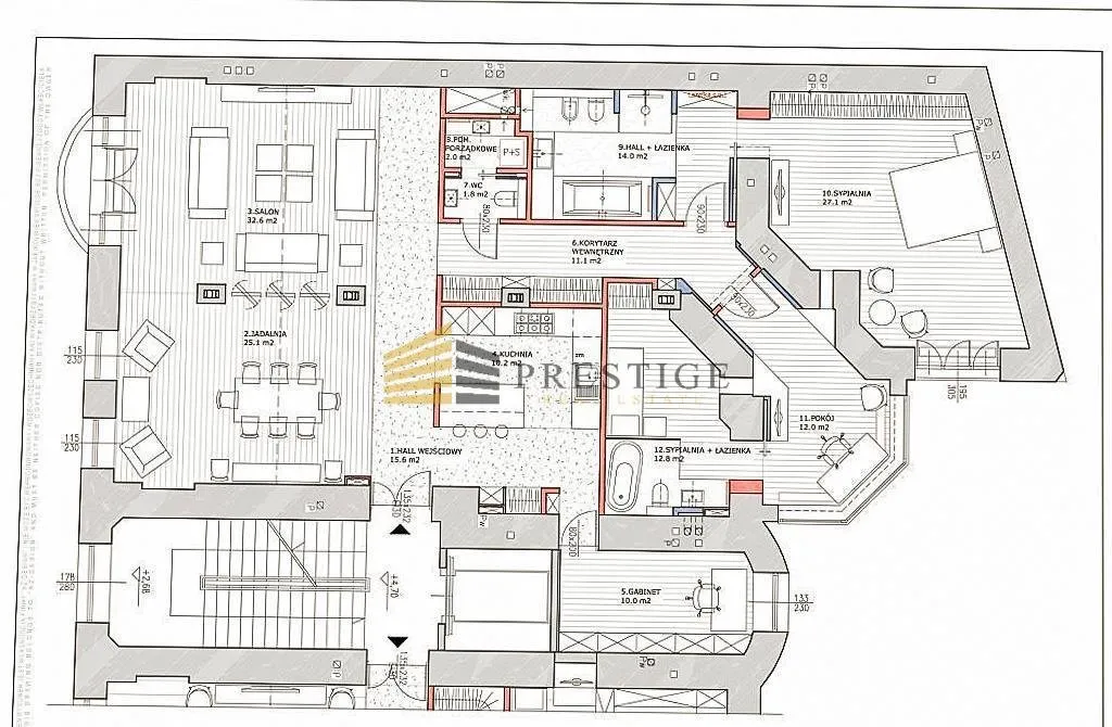 Wynajmę mieszkanie czteropokojowe : Warszawa Śródmieście , ulica Flory, 175 m2, 15000 PLN, 4 pokoje - Domiporta.pl